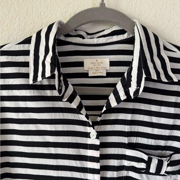 Kate Spade New York Striped Button Down Shirt Dress  Sz S‎ Loungewear Sleep Cozy - Picture 6 of 7